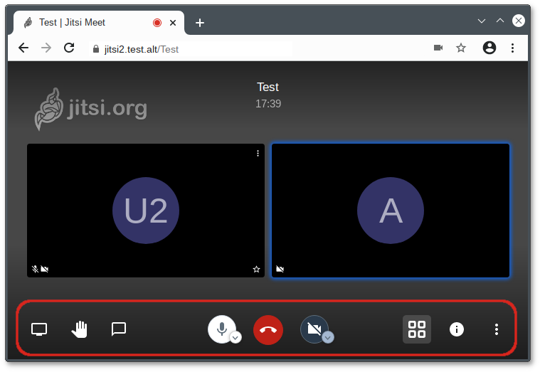 Панель управления jitsi-meet